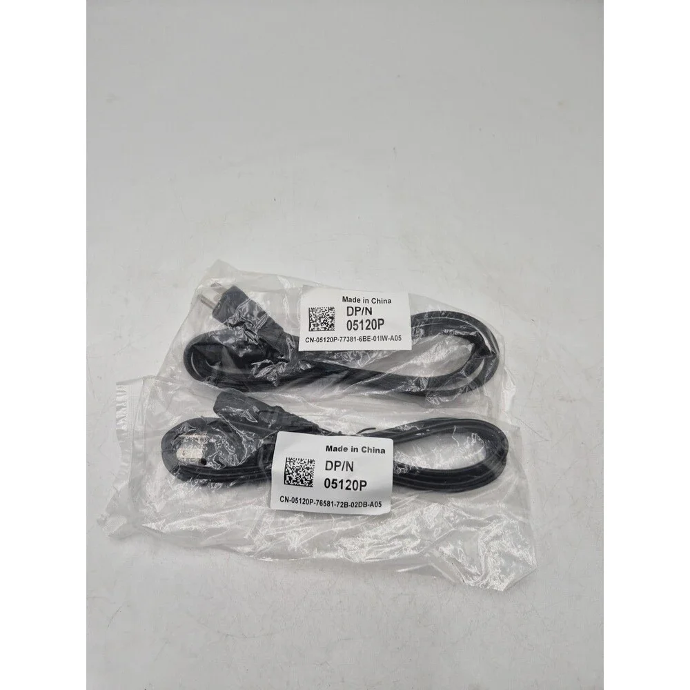 Lot of 2 6ft Power Cords - Genuine DELL DP/N 05120P 3-Prong 10A 125V